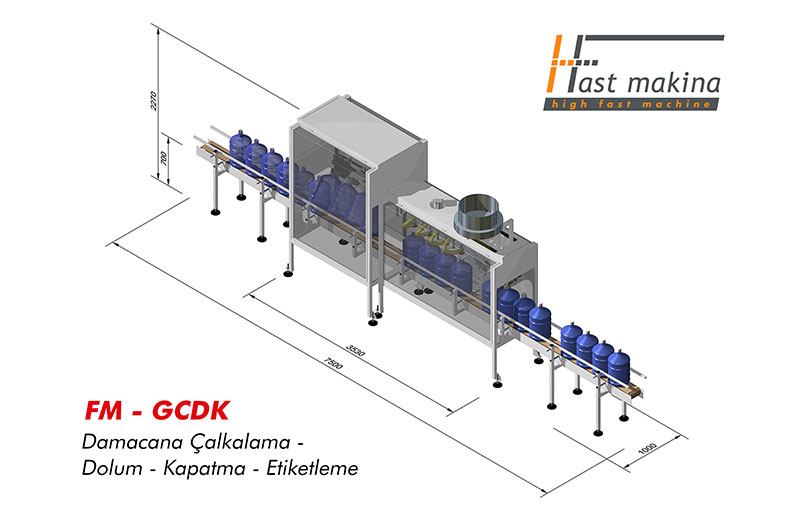 Damacana Çalkalama - Dolum - Kapatma - Etiketleme - 2